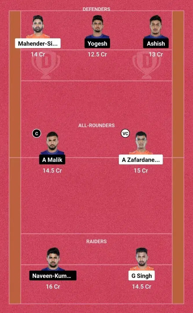 MUM vs DEL PKL 10: Dream11 टीम 2