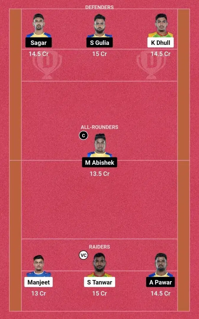 PAT vs TAM PKL 10: Dream11 टीम 2