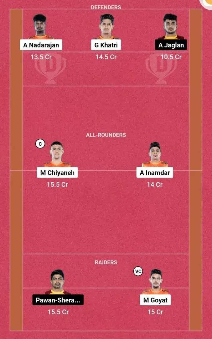 PUN vs TEL PKL 10: Dream11 टीम 1