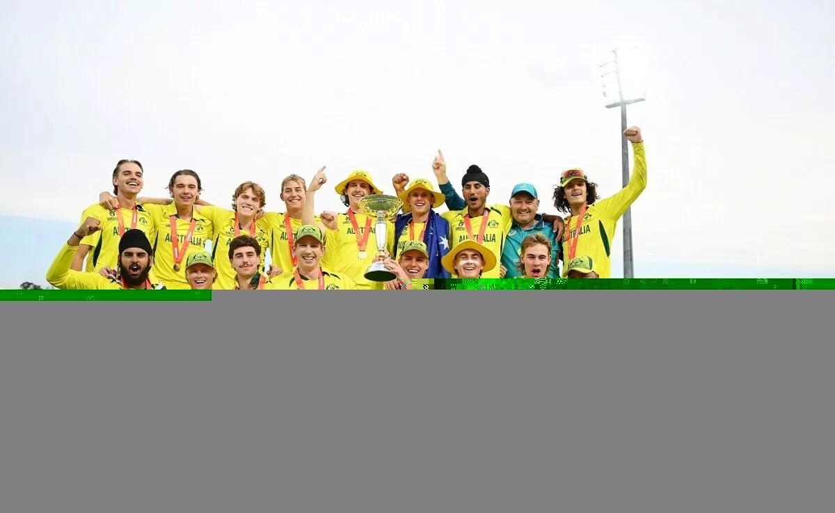 Australia celebrate after winning the ICC U19 World Cup 2024