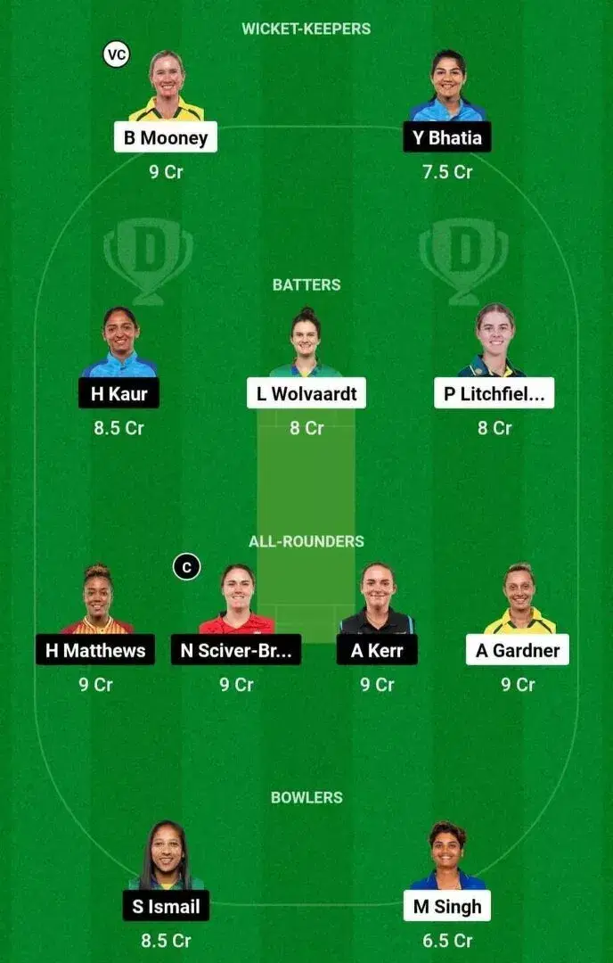 GUJ-W vs MUM-W WPL Dream11 Team 1