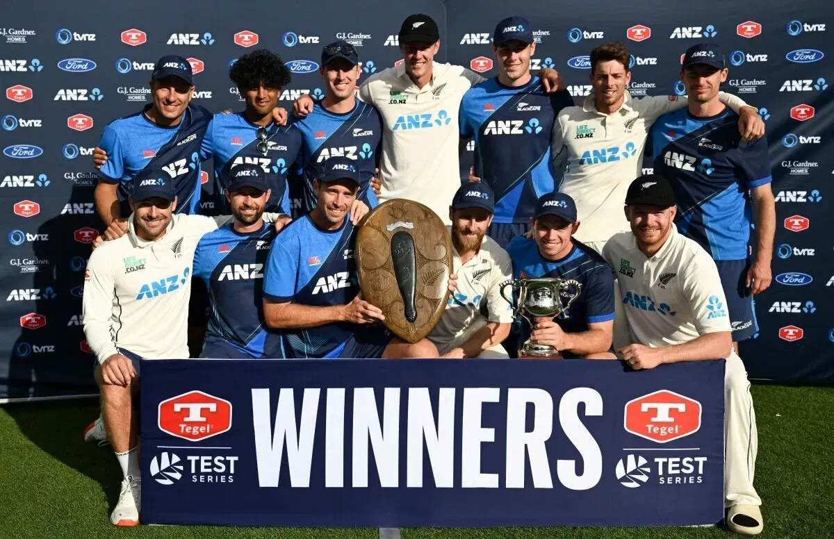 New Zealand celebrate test series win against South Africa