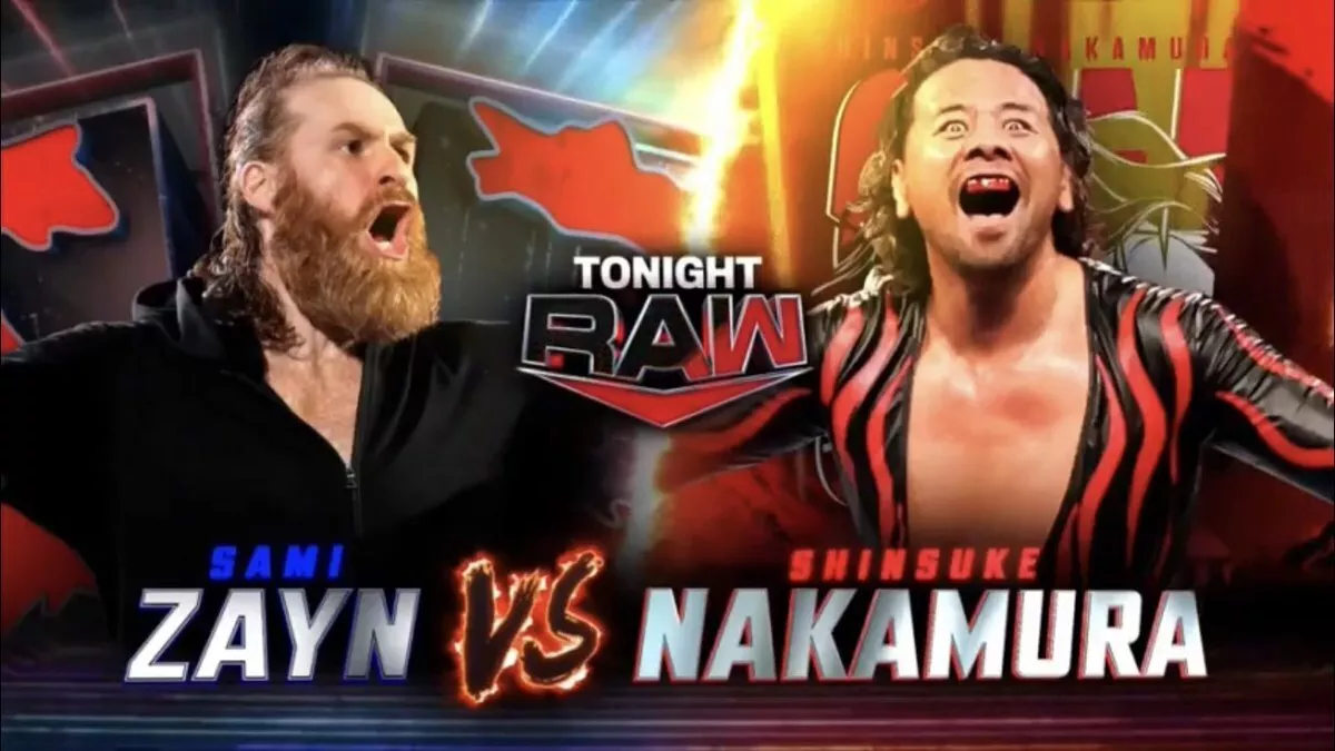 Sami Zayn vs Shinsuke Nakamura WWE Raw