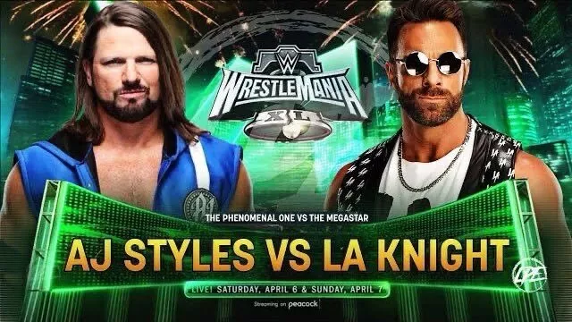 AJ Styles vs LA Knight WWE