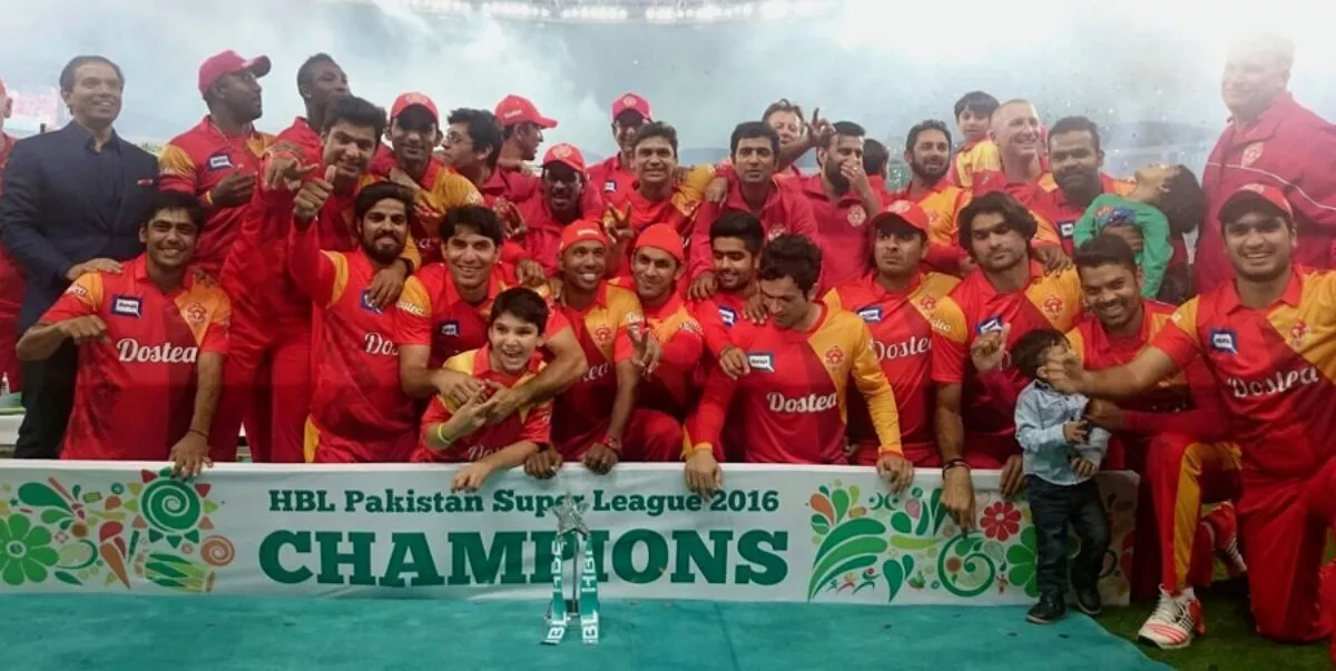 Islamabad United celebrate after winning inaugural PSL in 2016