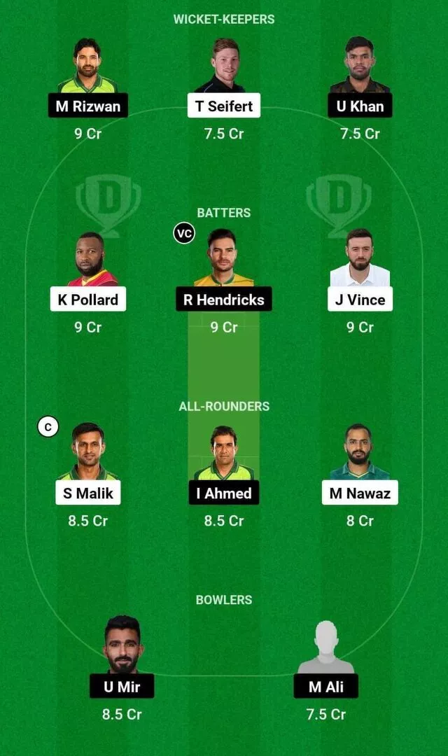 KAR vs MUL Dream11 Team No. 1