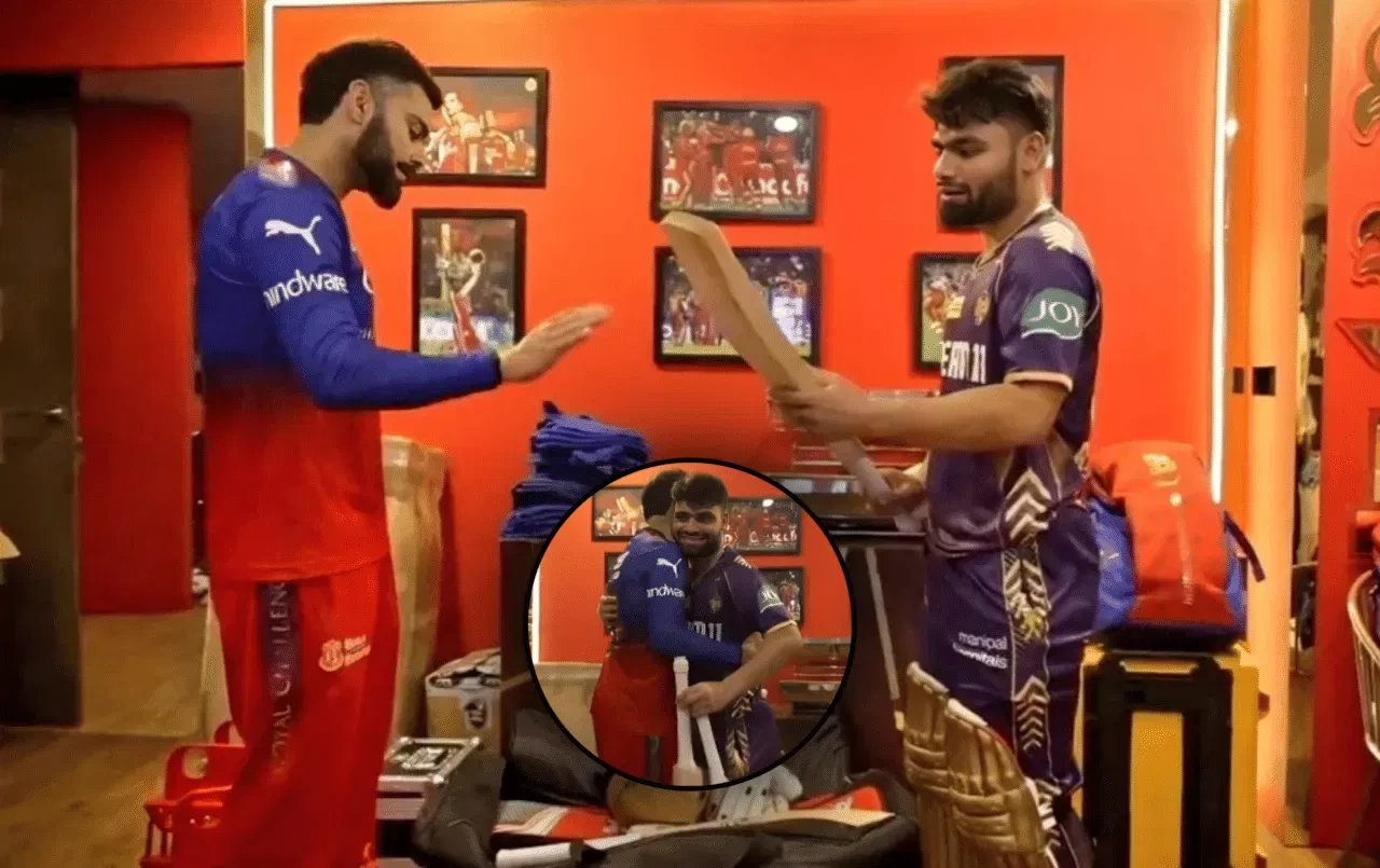 [Watch] Virat Kohli gifts his bat to Rinku Singh after KKR defeat RCB in Match 10 of IPL 2024