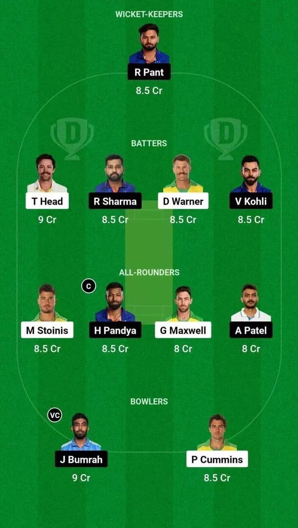 AUS vs IND T20WC 2024 Dream11 Team 1