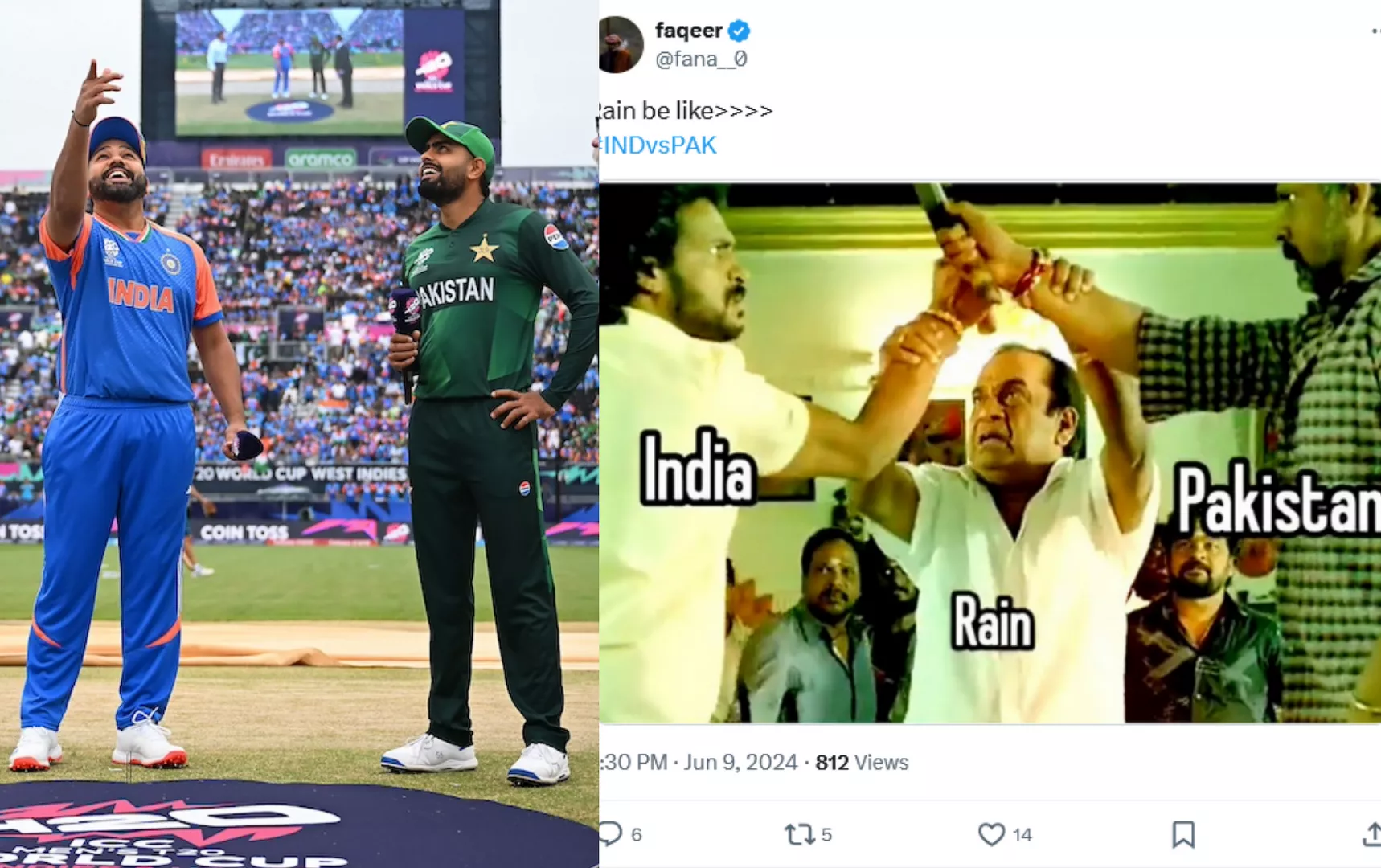 Twitter reacts as rain plays spoilsport, delays IND vs PAK clash in ICC ...