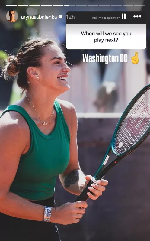 Arina Sabalenka IG Historia 2