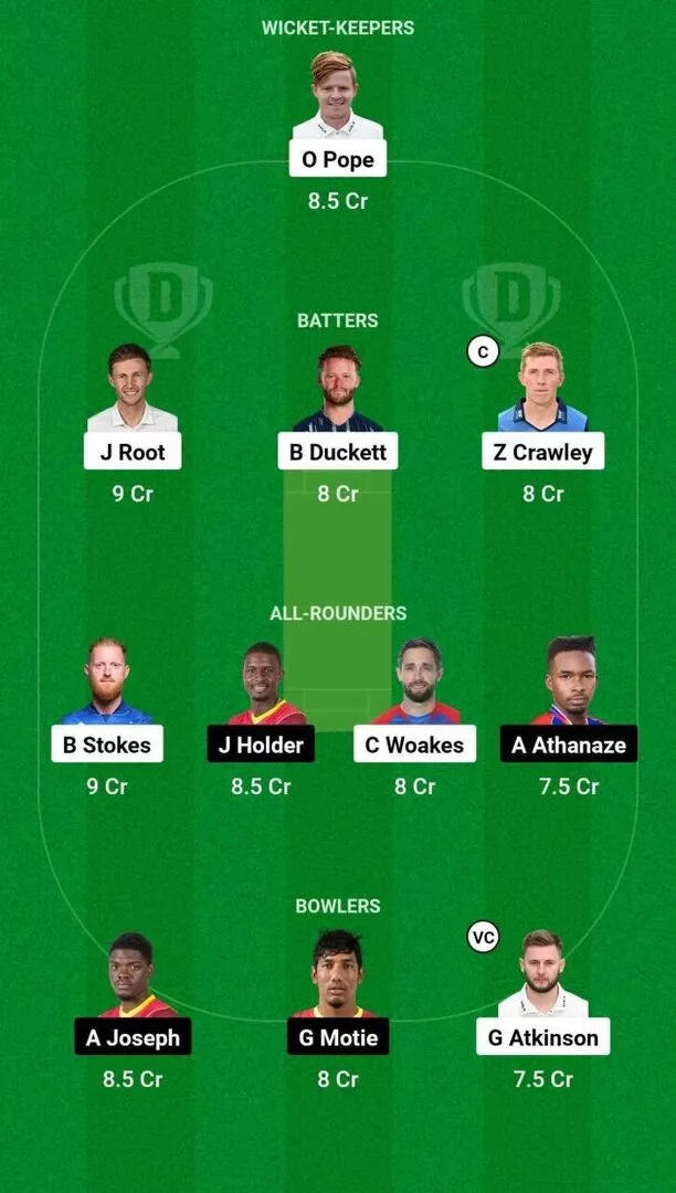 ENG vs WI 2nd Test Dream11 Team 2