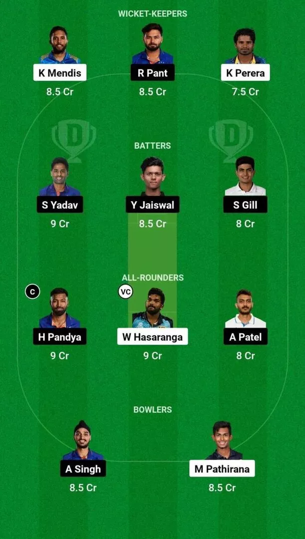 SL vs IND 3rd T20I Dream11 Team 2