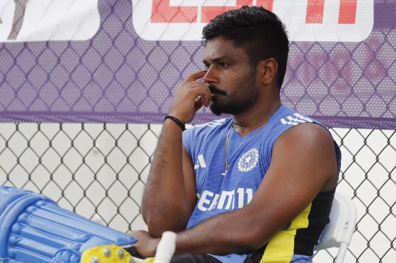 Sanju Samson grim face