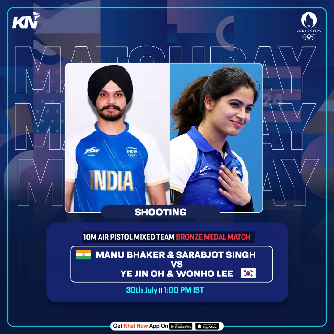 When and where to watch Manu Bhaker- Sarabjot Singh's 10m Air Pistol mixed team bronze medal match at Paris Olympics 2024?