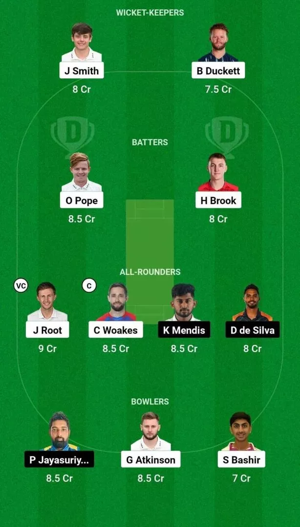 ENG vs SL 2nd Test Dream11 Team 2