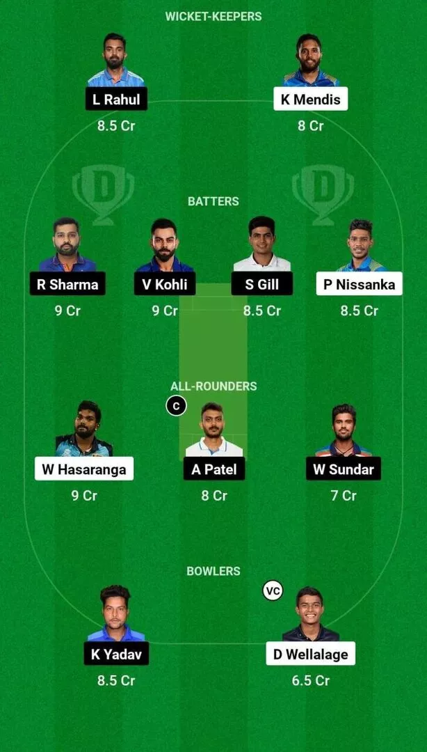 SL vs IND 2nd ODI Dream11 Team 2