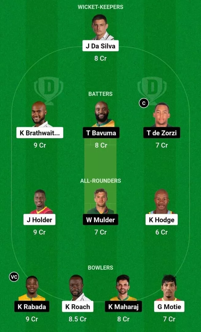 WI vs SA 2nd Test Dream11 Team 2