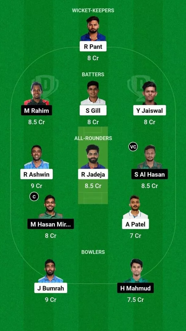 IND vs BAN 2nd Test Dream11 Team 2