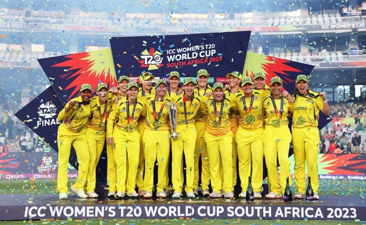 Australien feiert seinen Sieg beim ICC Women's T20 World Cup 2023