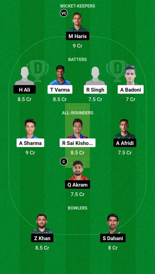 IND-A vs PK-A Match 4 Dream11 Team 2