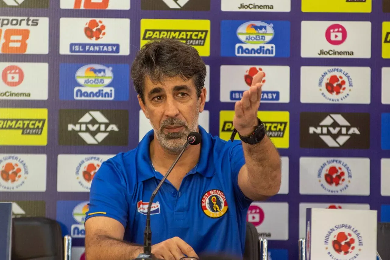 Oscar Bruzon is happy after East Bengal's win against the Highlanders in ISL 2025-26