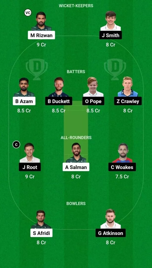 PAK vs ENG 1st Test Dream11 Team 1