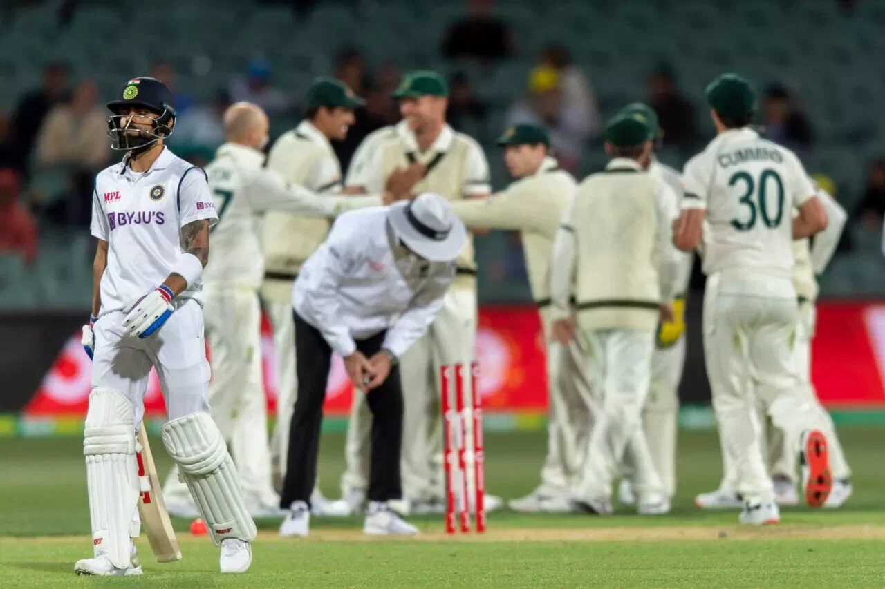 What happened last time India played a day-night test match against Australia?, Virat Kohli