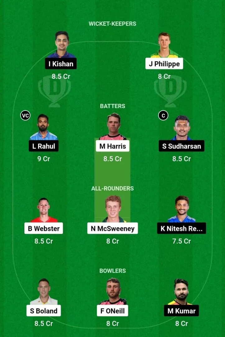 AU-A vs IND-A Segundo equipo no oficial Dream11 1