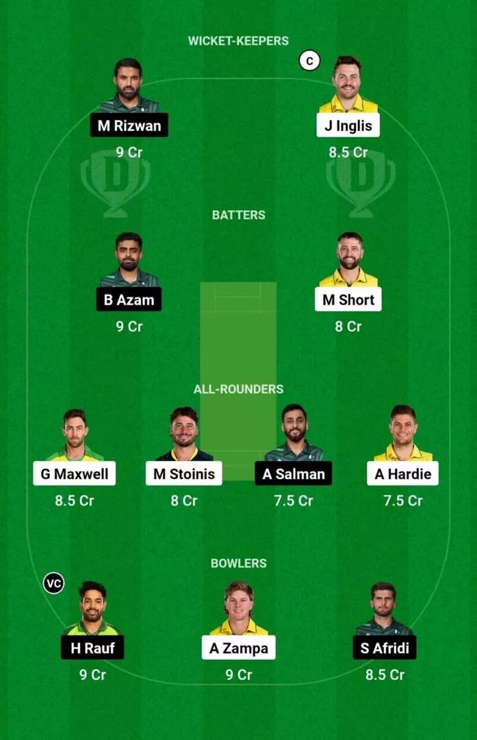 AUS vs PAK 1er T20I 2024 Dream11 Equipo 1