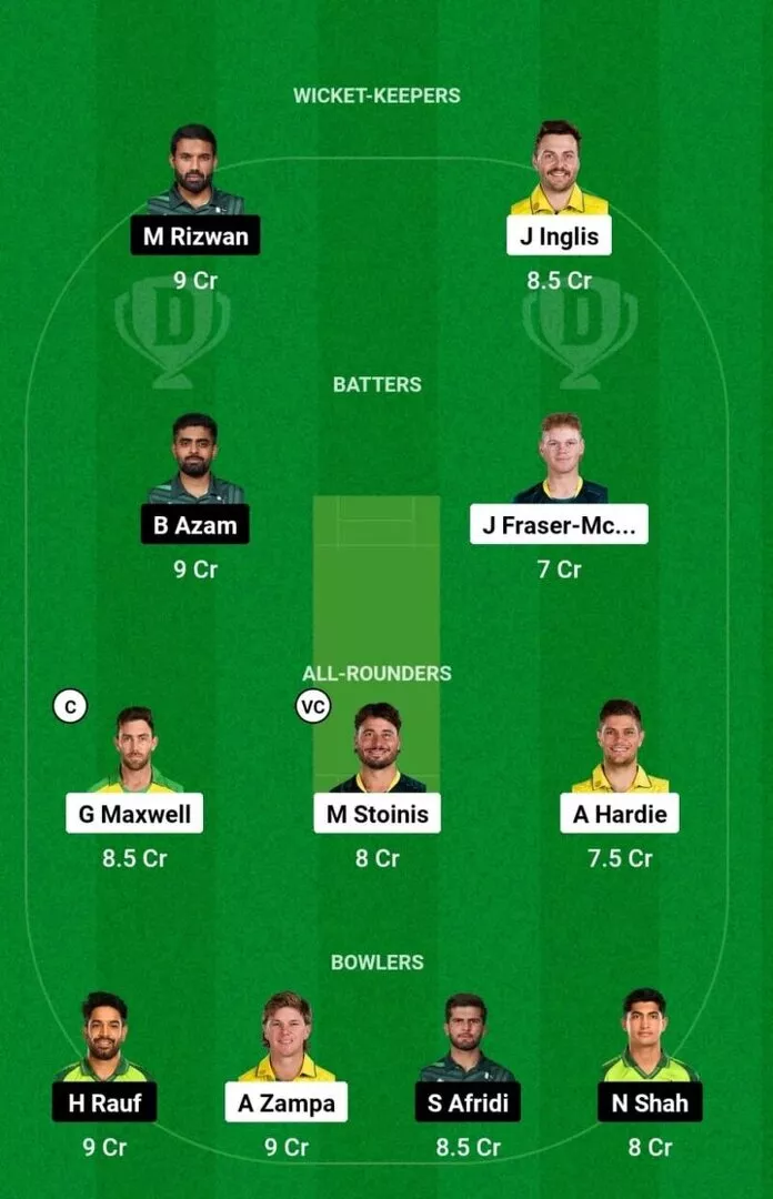 AUS vs PAK 1st T20I 2024 Dream11 Team 1