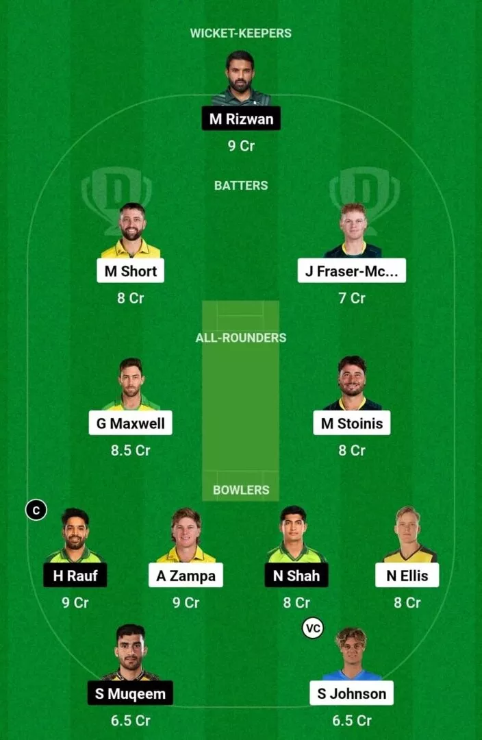 AUS vs PAK 3er T20I 2024 Dream11 Equipo 1