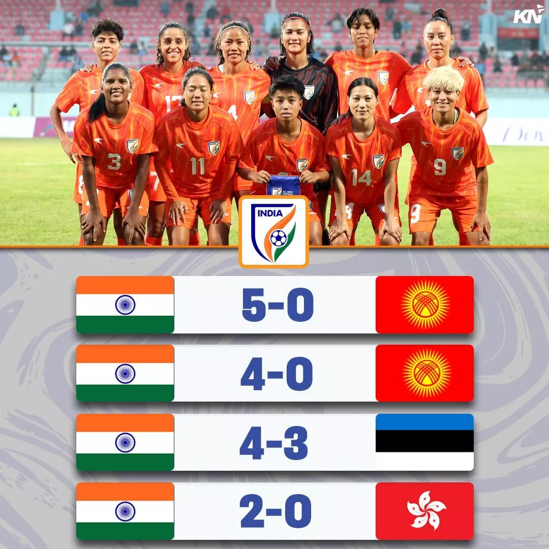 Indian women's football team recent win