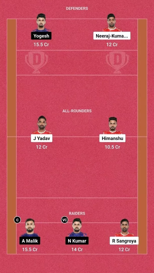 GUJ vs DEL Dream 11 கணிப்பு