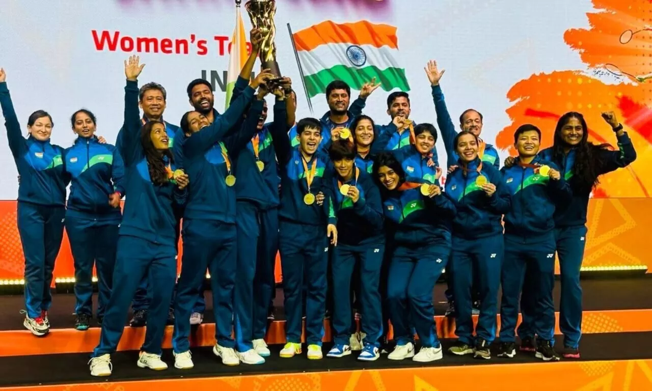 Indian Women's Badminton Team at Badminton Asia Team Championships 2024