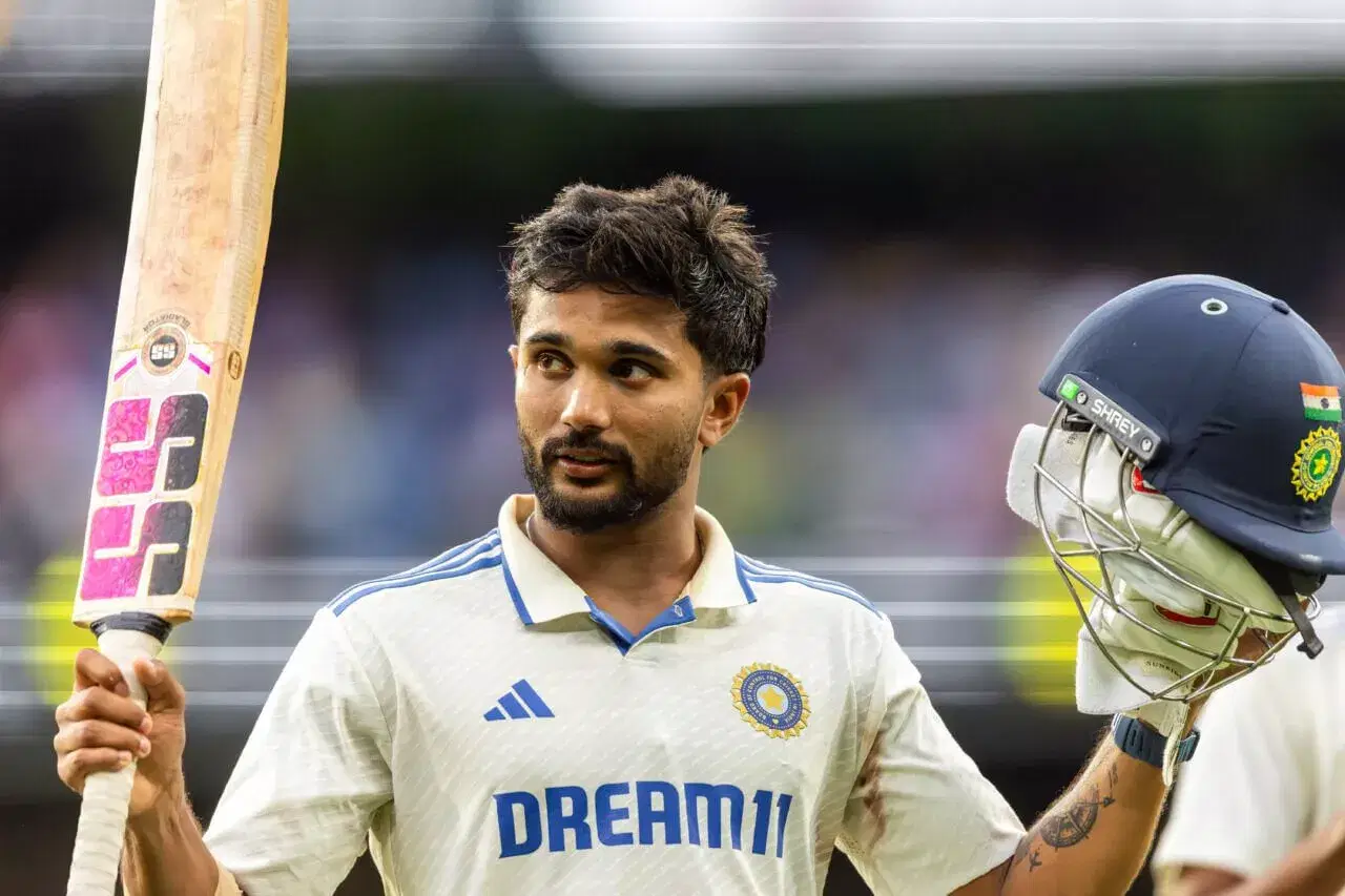 Nitish Kumar Reddy celebrates his ton at the MCG