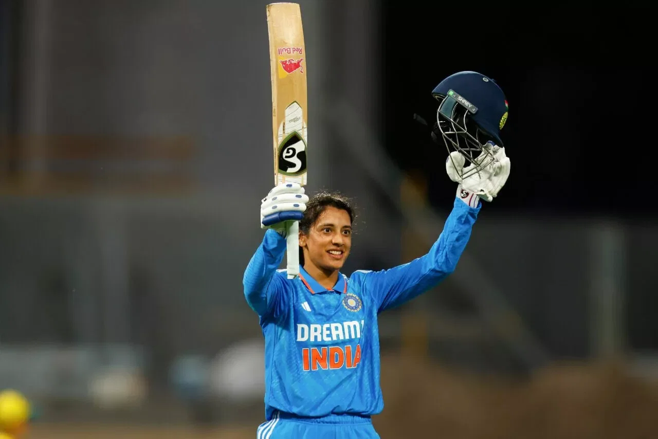 Smriti Mandhana celebrates ODI century