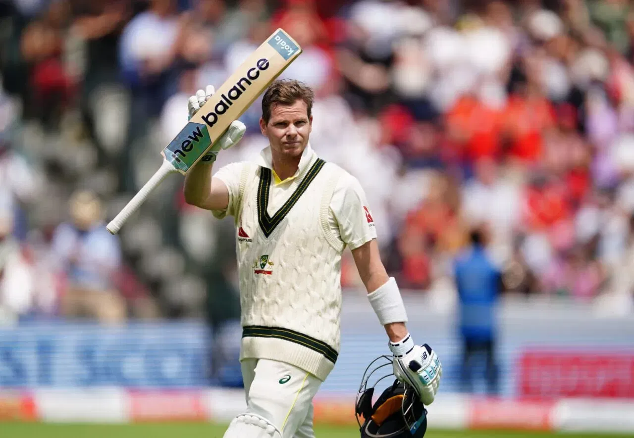 Steve Smith celebrates his century at the Lord's