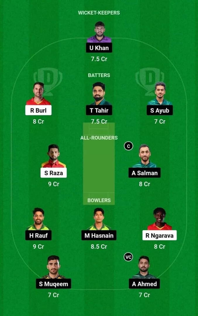 ZIM vs PAK 1st T20I 2024 Dream11 Team 1