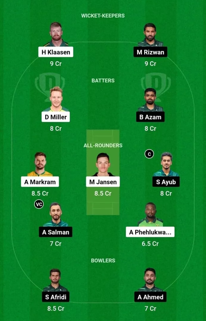 SA vs PAK 3வது ODI 2024 Dream11 Team 1