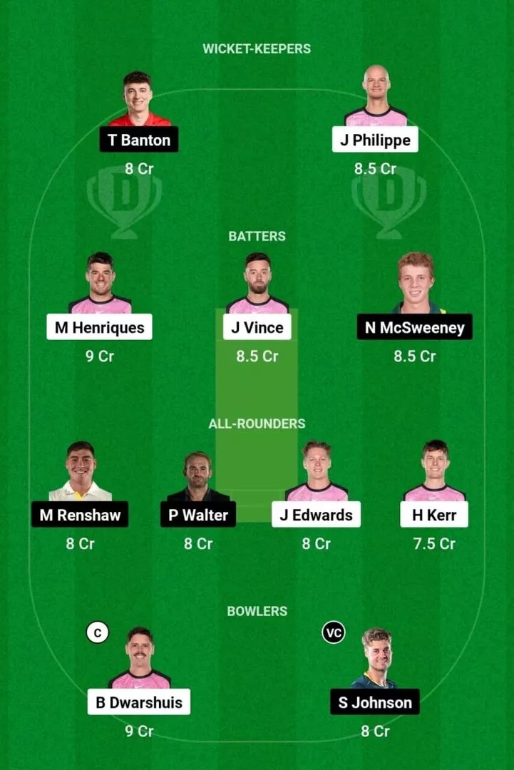 HEA vs SIX BBL 2024-25 Dream11 Team 1