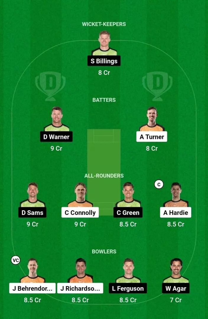 SCO vs THU BBL 2024-25 Dream11 Team 1