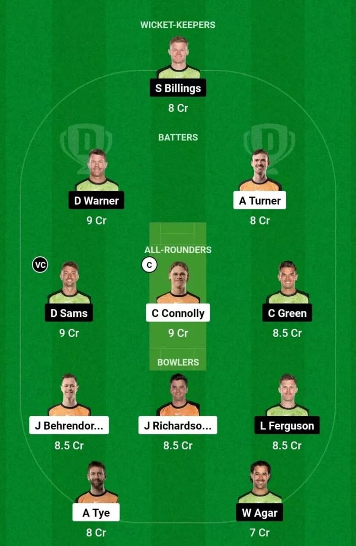 SCO vs THU BBL 2024-25 Dream11 Team 1