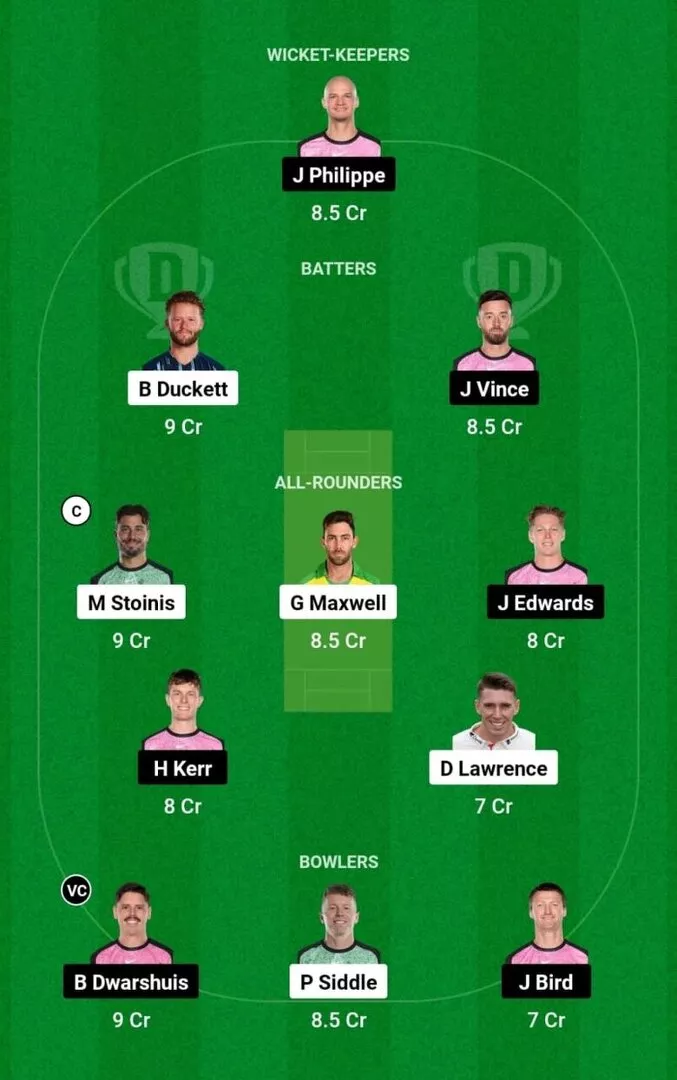 STA vs SIX BBL 2024-25 Dream11 Team 1