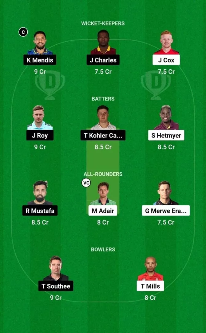 GG vs SWR ILT20 2025 Dream11 Team 1