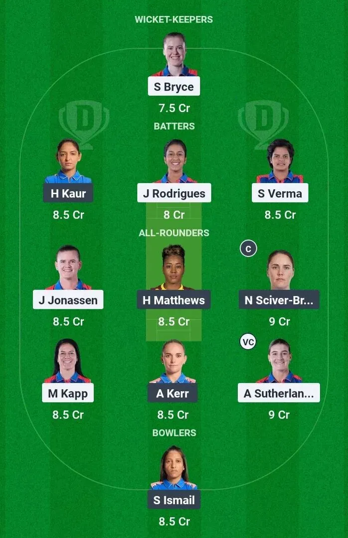 DEL-W vs MUM-W Dream11 Prediction, Match 13, TATA WPL 2025