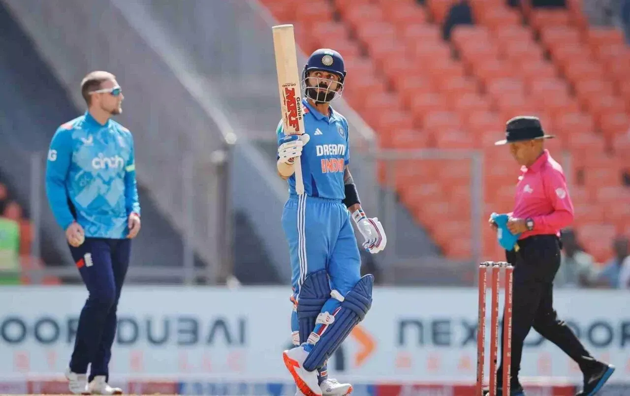 Virat Kohli celebrates his fifty in 3rd IND vs ENG ODI 2025