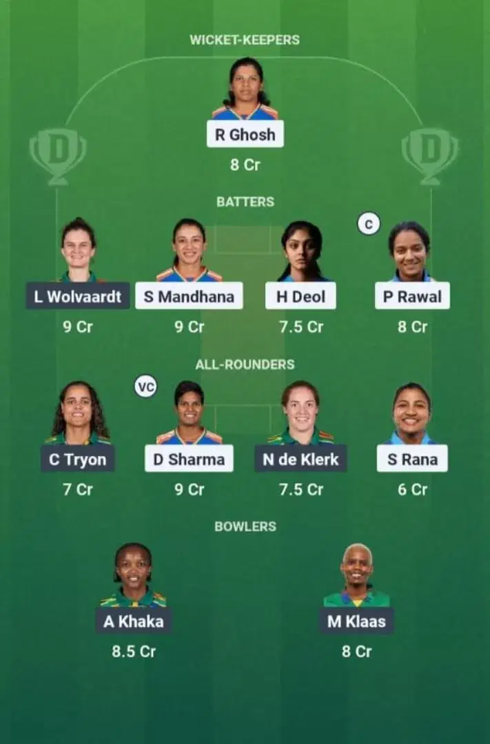 IN-W vs SA-W Dream11 Prediction, Dream11 Playing XI, Today Match 2, Sri Lanka Women's ODI Tri Series 2025