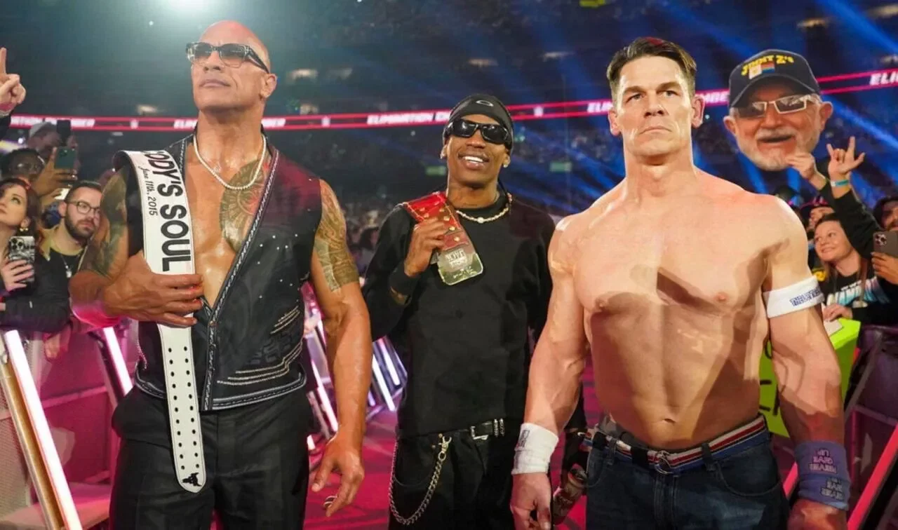 Travis Scott & The Rock John Cena WWE