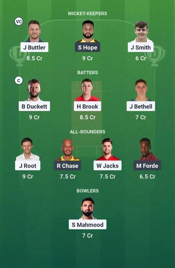 ENG vs WI Dream11 Prediction, Dream11 Playing XI, Today Match 2, England vs West Indies ODI series 2025