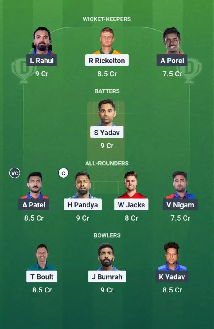 MI vs DC Dream11 Prediction, Dream11 Playing XI, Today Match 63, IPL 2025 (Indian T20 League)